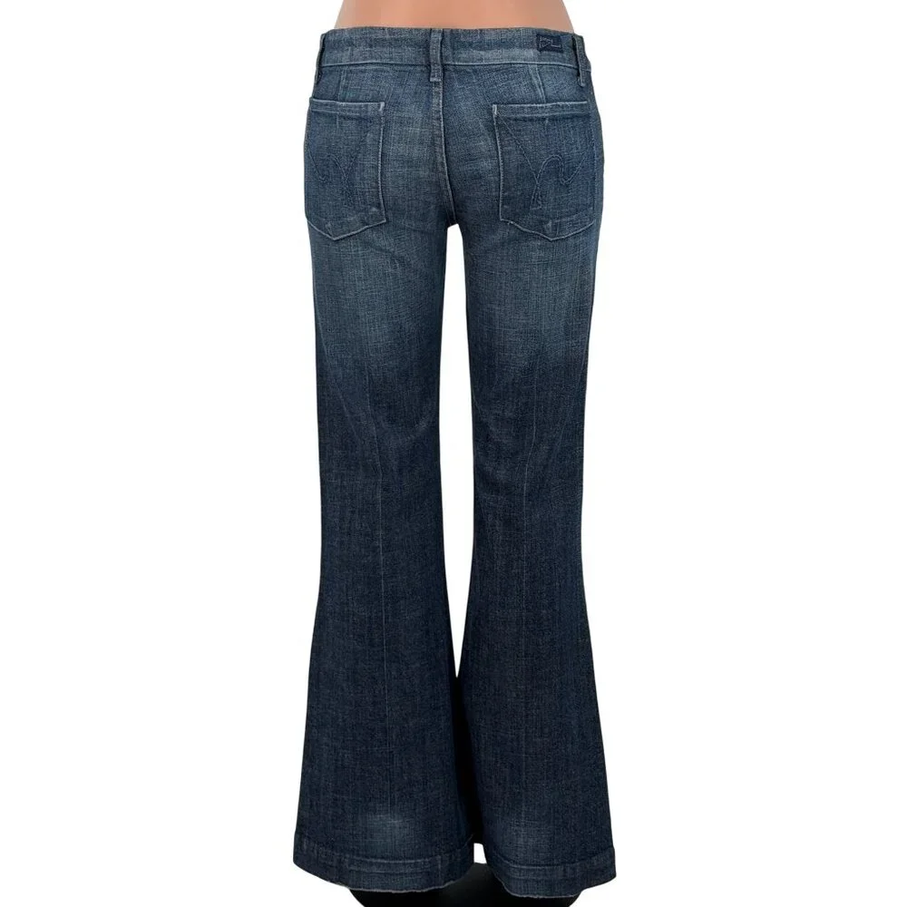 Vintage Citizens Of Humanity Low Rise Flare Jeans 30 | Y2K McBling Boho Grunge - Picture 9 of 16